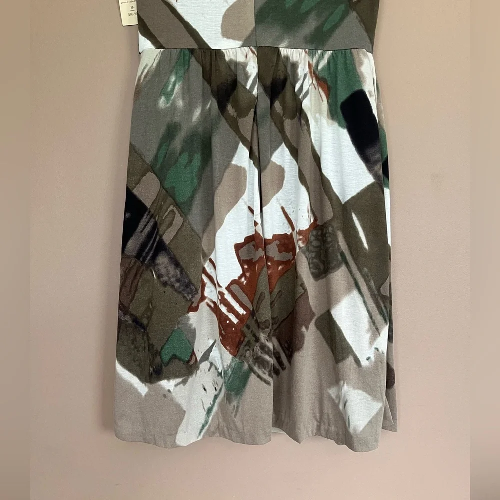 {Coldwater Creek} Printed Ruched Midi Dress in Watercolor Print - Size 10 - NWT - Picture 6 of 9